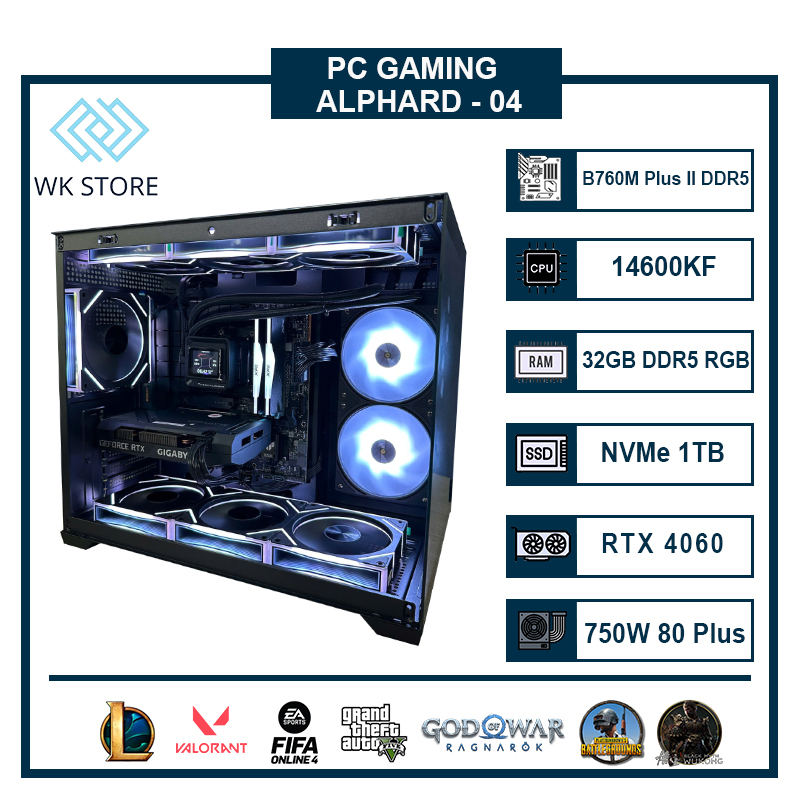 Thùng PC Alphard 04 | i5 14600KF, 32GB DDR5, VGA RTX 4060 /4060Ti /5060Ti