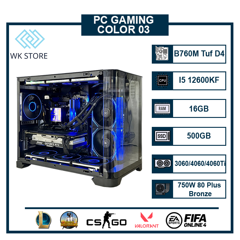 PC Gaming Color 03 | I5 12600KF, VGA 3060/4060/4060 Ti