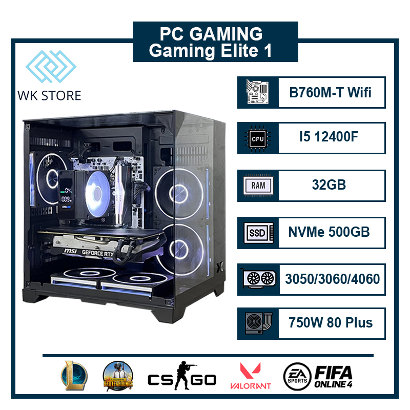 PC Gaming Elite 1 | I5 12400F, Ram 32GB, VGA RTX 3050/ 3060/ 4060
