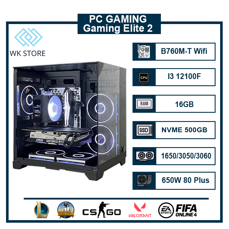 PC Gaming Elite 2 | I3 12100F, Ram 16 GB, VGA GTX 1650/ RTX 3050/ 3060