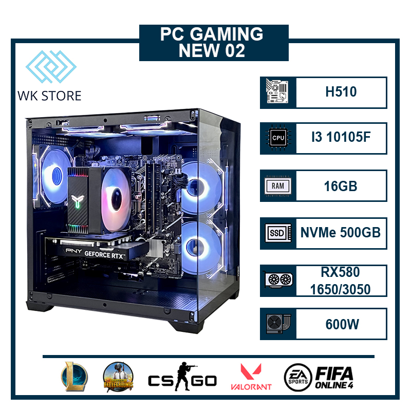 PC Gaming NEW-02 | I3 10105F | Ram 16GB | RX 580/ GTX 1650 / RTX 3050