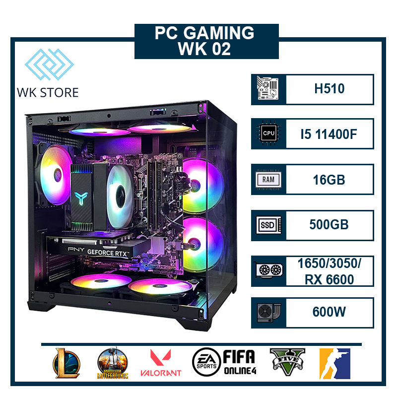 Máy Tính PC WK-02 | I5 11400F | 16GB Ram | VGA 1650/3050/RX6600