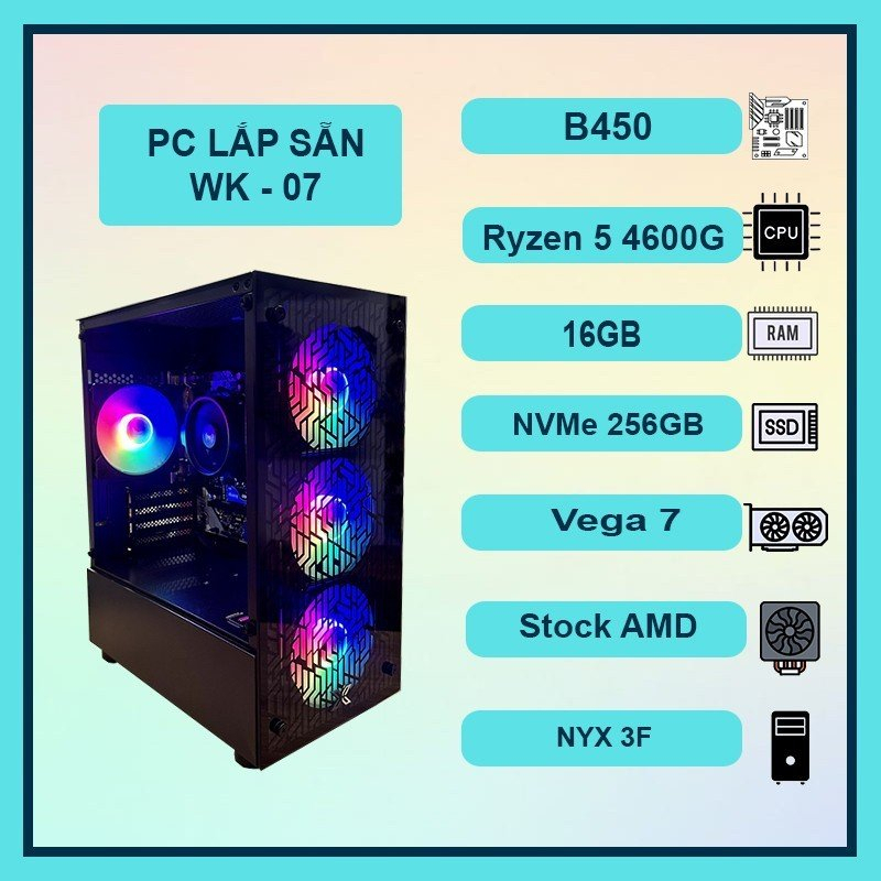 PC GAMING OFFICE WK-07 AMD Ryzen 5 4600G, 16GB Ram