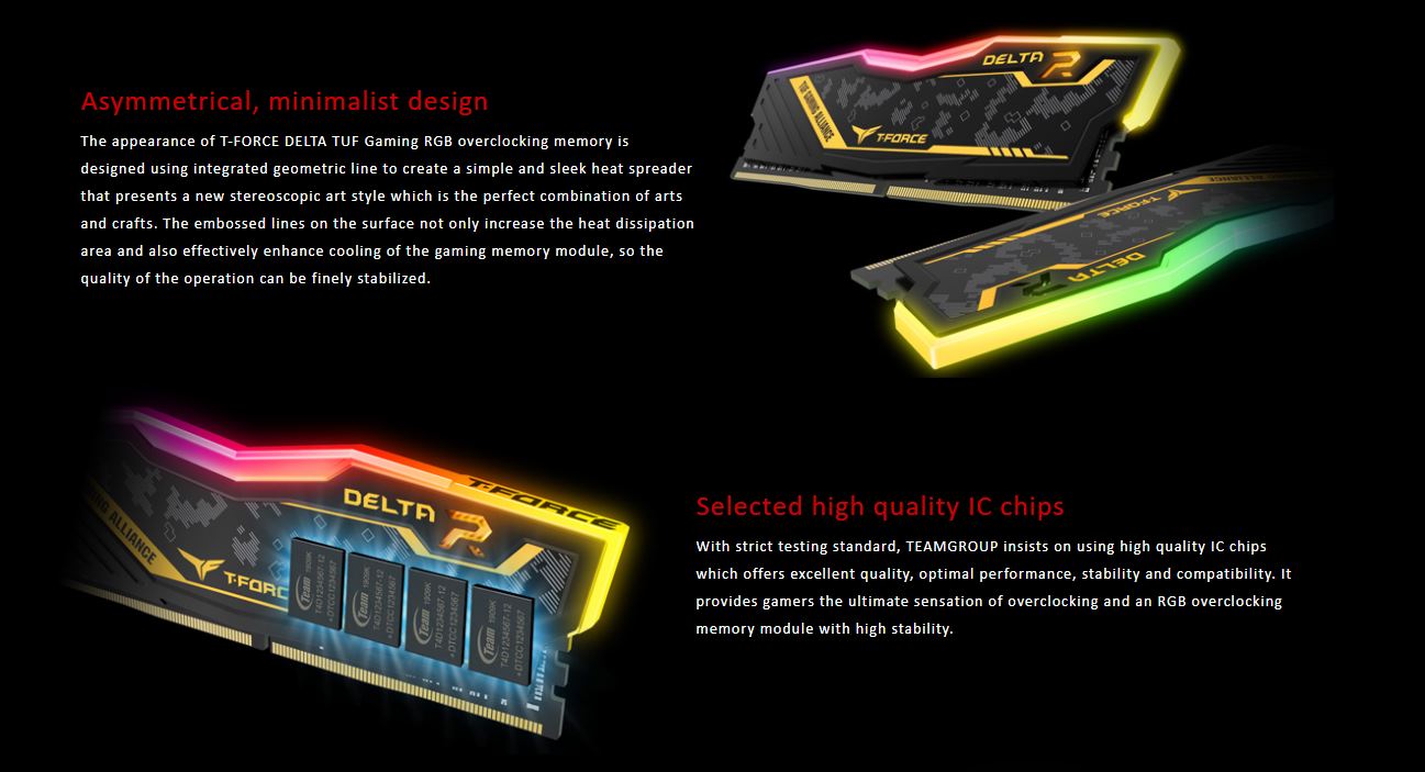 RAM TEAMGROUP T-FORCE TUF GAMING 8GB RGB 3200