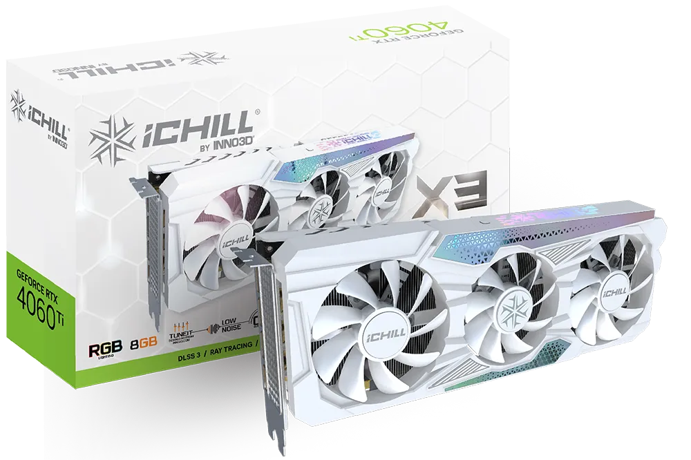 VGA INNO3D GeForce RTX 4060 Ti 8GB iCHILL X3 WHITE