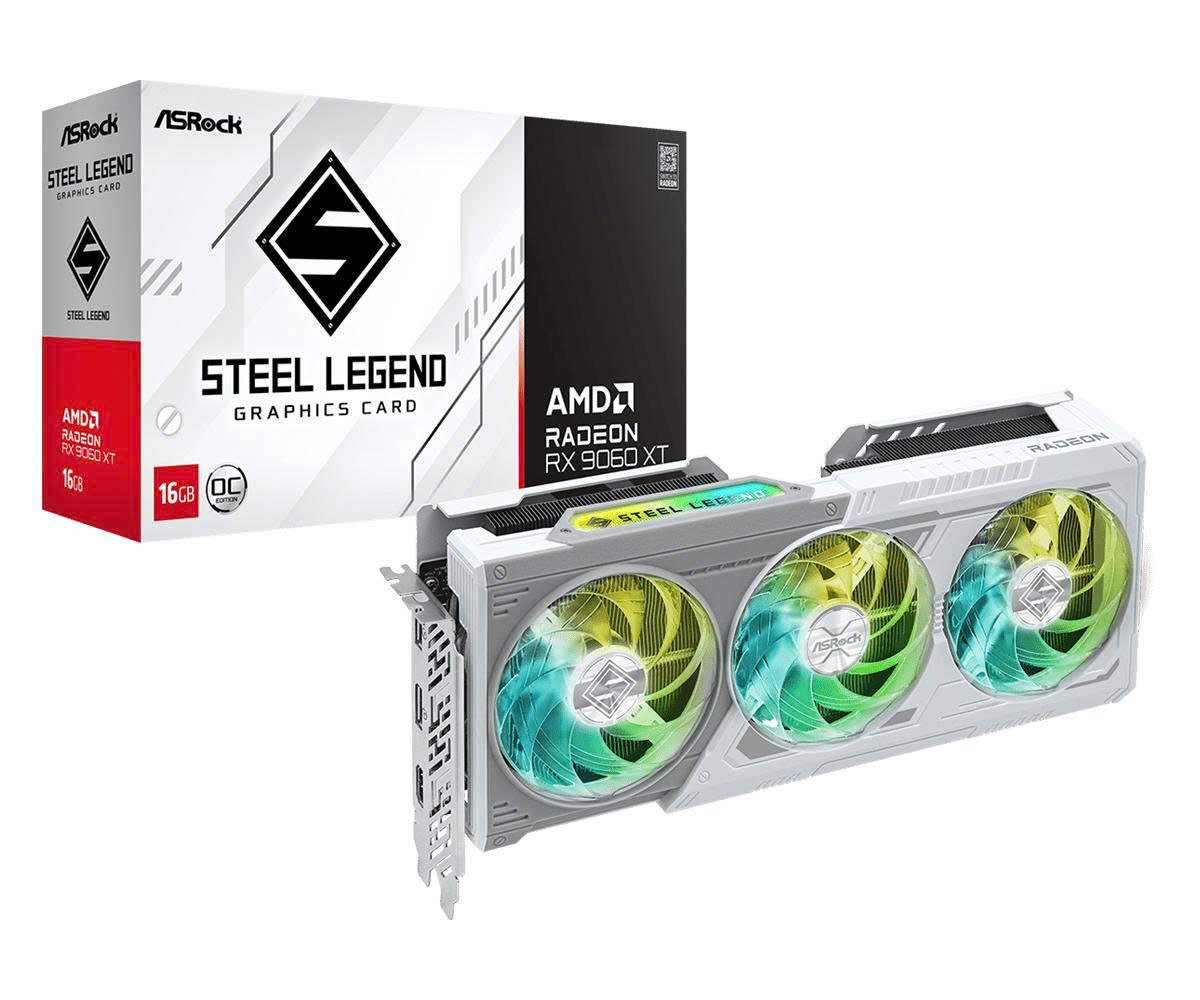 VGA AsRock Radeon™ RX 9060 XT Steel Legend 16GB OC