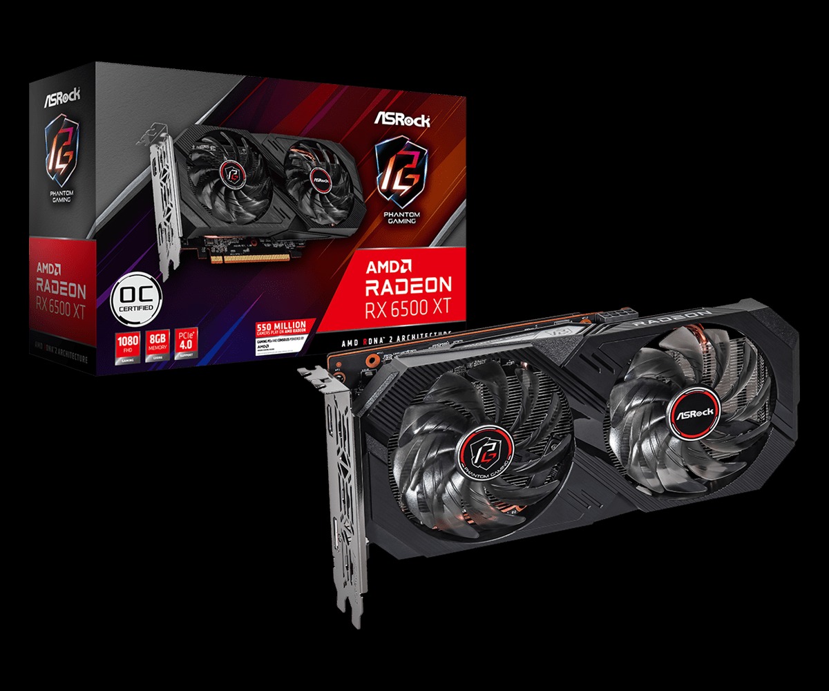 VGA AsRock Radeon RX 6500XT Phantom Gaming 8GB OC GDDR6