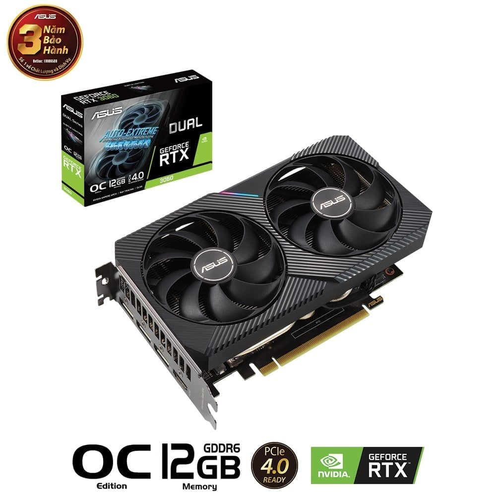 Card màn hình ASUS Dual GeForce RTX 3060 OC Edition 12GB V2