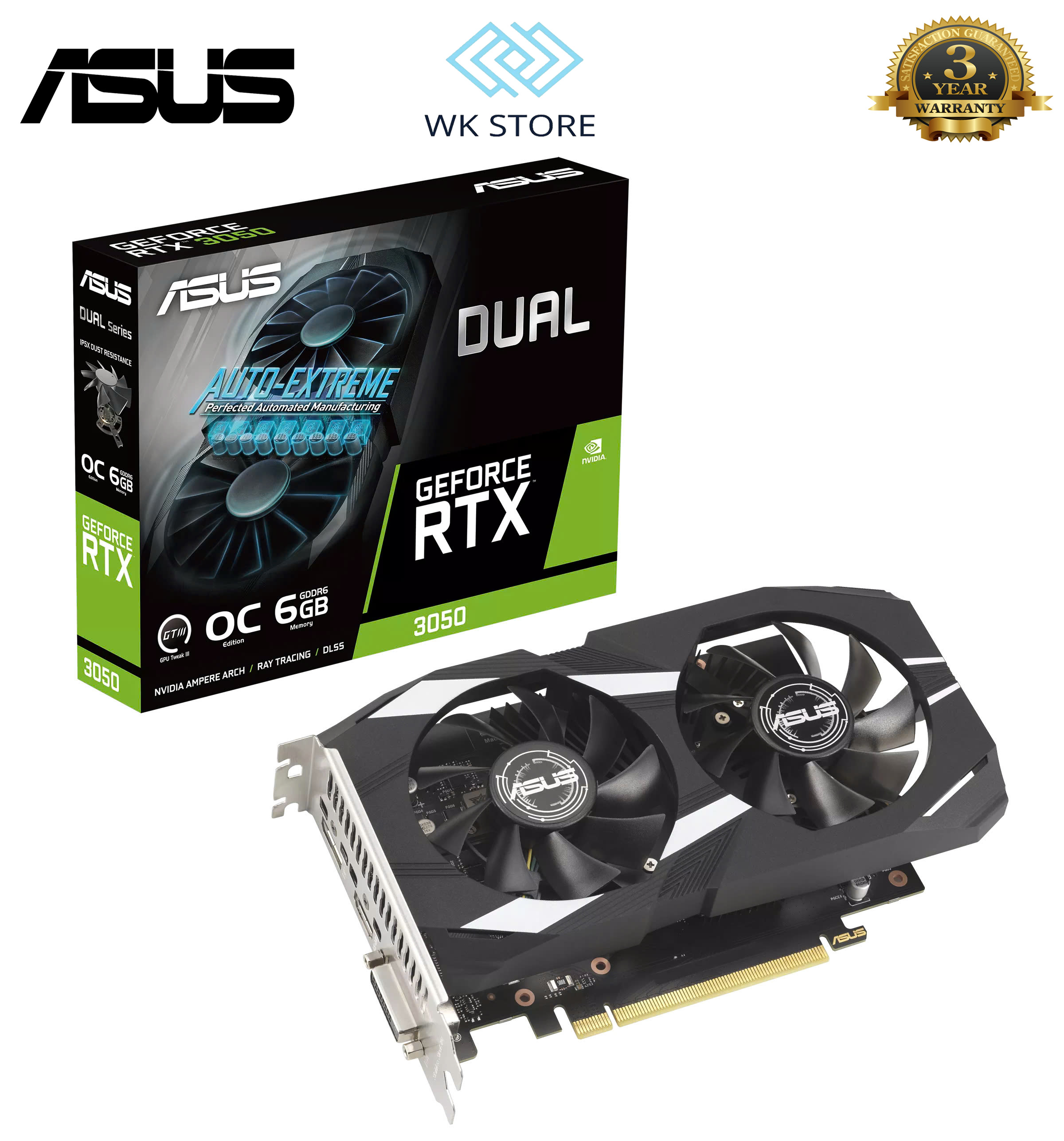 VGA ASUS Dual RTX 3050 OC | 6GB GDDR6