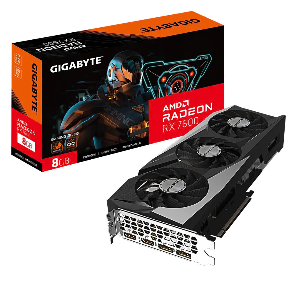 VGA Gigabyte Radeon RX 7600 Gaming OC 8GB 3 Fan