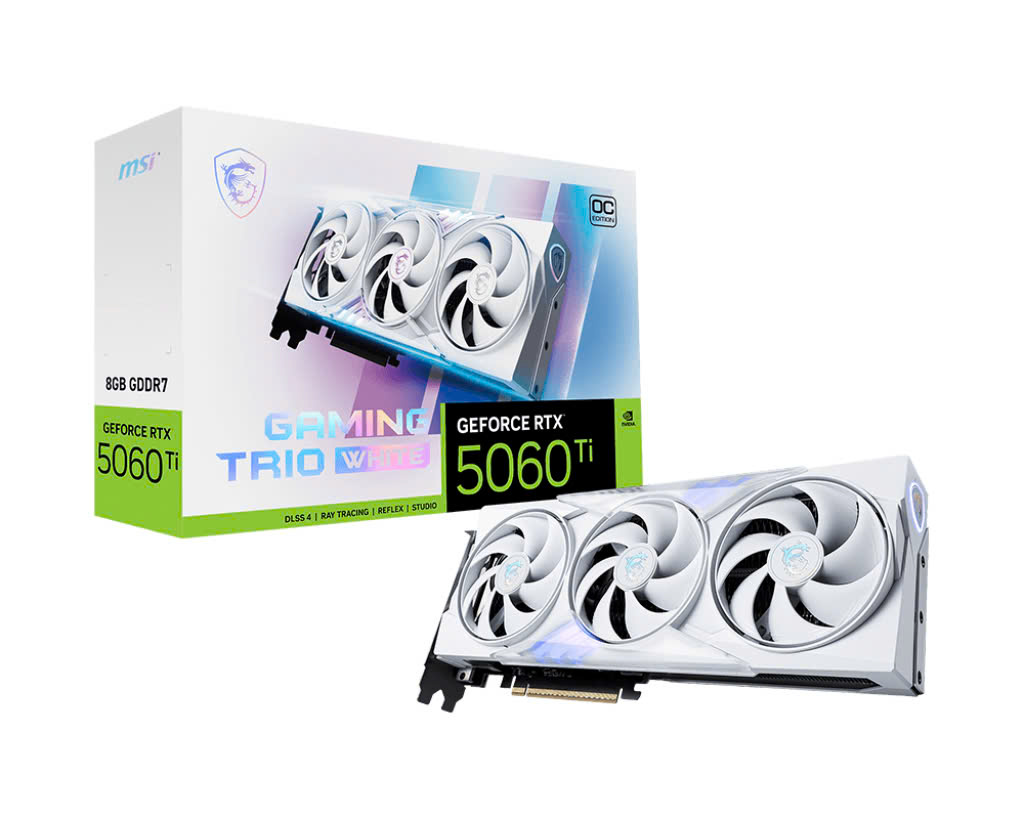 VGA MSI RTX 5060 Ti 8G GAMING TRIO OC WHITE GDDR7