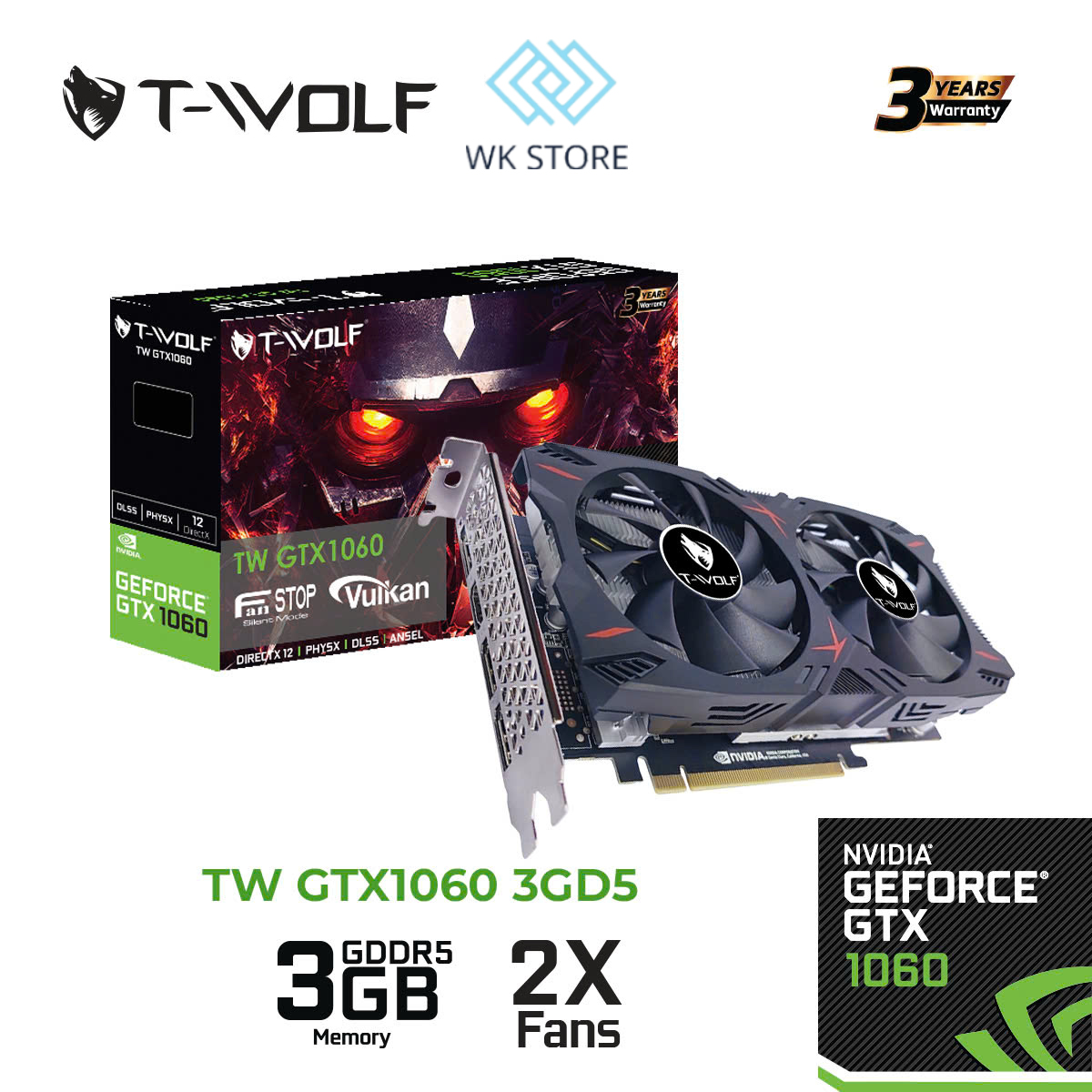 VGA T-Wolf GTX 1060 3GB GDDR5