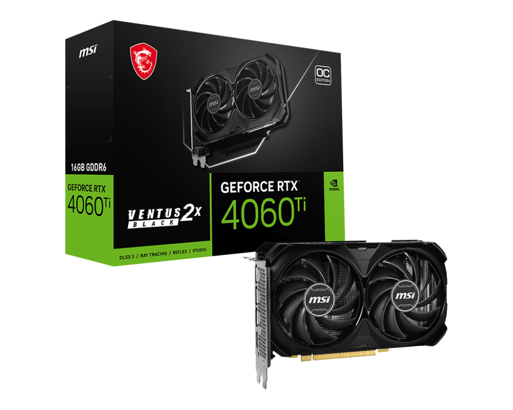 VGA MSI GeForce RTX 4060 Ti VENTUS 2X BLACK 16GB OC
