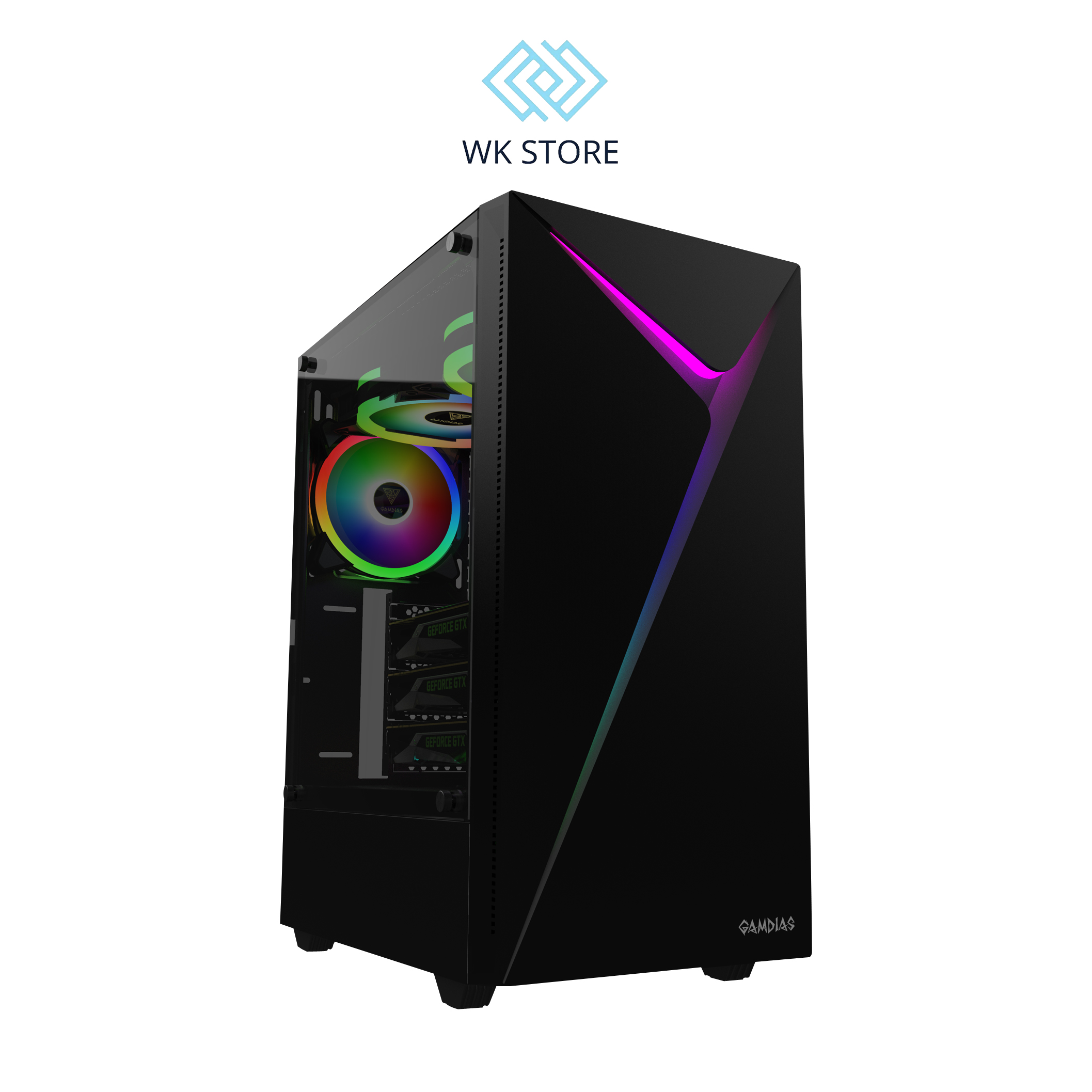 Vỏ case máy tính Gamdias Argus E4 Elite Black / White ATX, M-ATX Không Fan