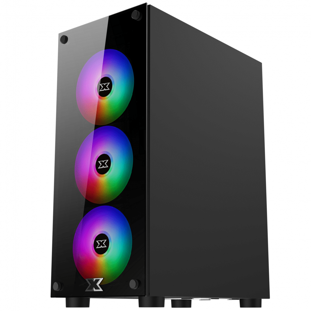 Vỏ Case máy tính Xigmatek Hero 3F, ATX, 2 mặt kính cường lực, Kèm 3 Fan LED RGB Auto