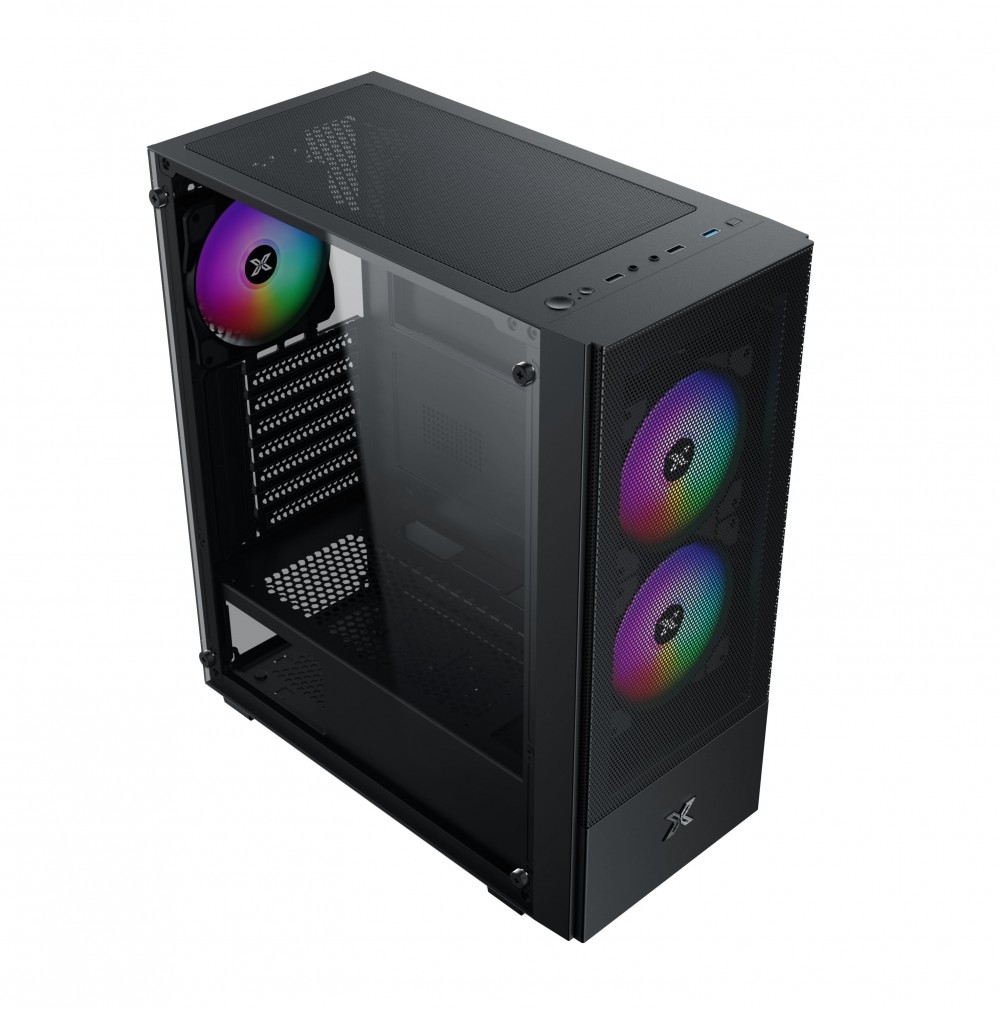 Vỏ Case Xigmatek Hero II Air 3F Trắng / Đen Kèm 3 Fan Led