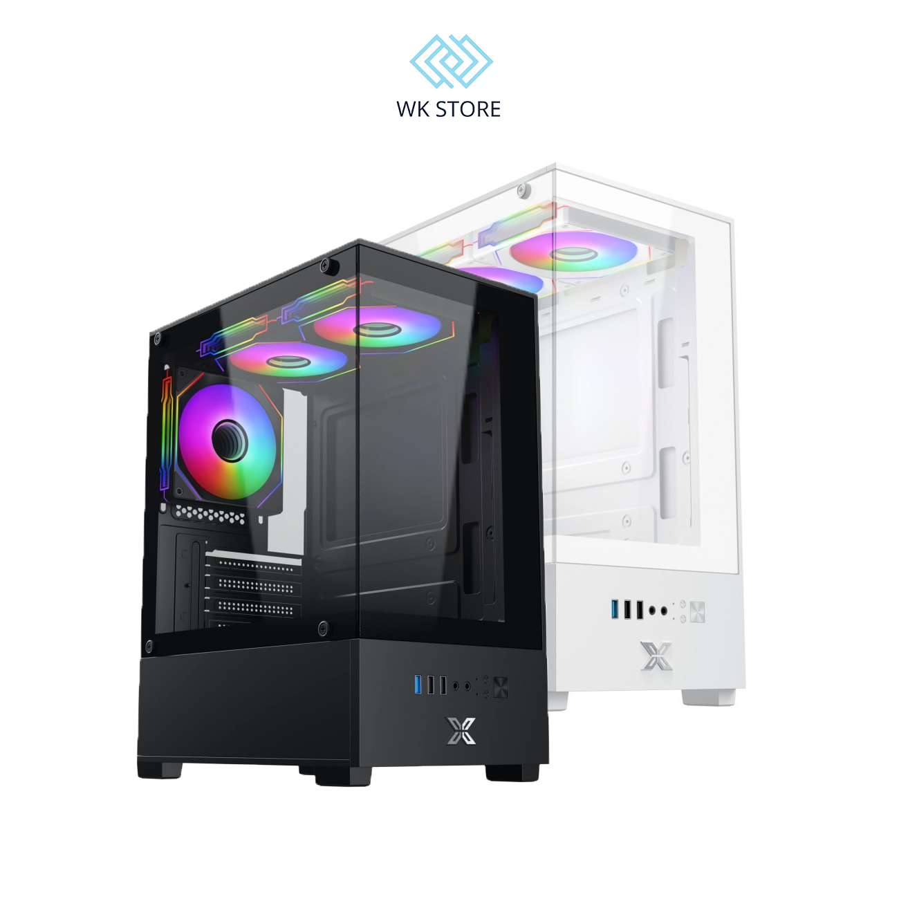 Vỏ Case Máy Tính Xigmatek View 3GF | M-ATX, ITX | Kèm 3 Fan Led